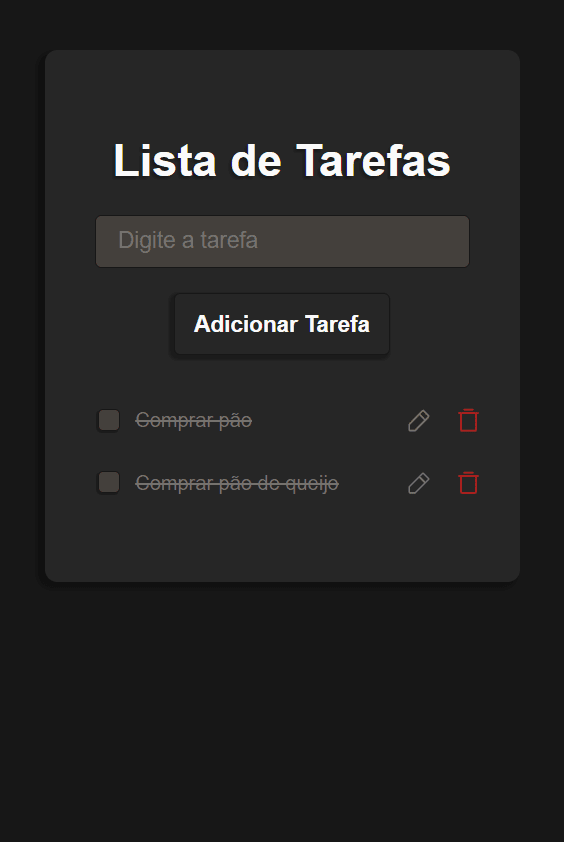 App Lista de tarefas utilizando manipulação dom com JavaScript